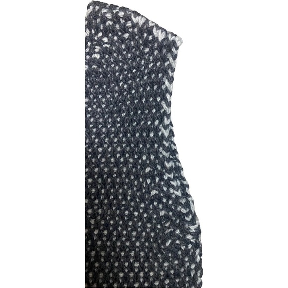 Cocogio Gray & White Crochet Knit Fringe Cardigan Sweater Made in Italy One Size - Picture 3 of 8